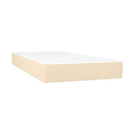 Sommier Snowco (avec matelas), couleur crème, 100 × 200 cm, tissu, tissu doux et respirant, idéal chambre à coucher, style moderne, montage simple (1/5)