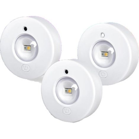 Lot de 3 spots sans fil pour meubles-Spots sans fil avec télécommande -Rechargeables par USB-Éclairage LED-Intensité réglable-Blanc (1/5)