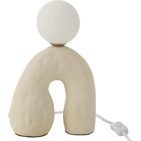 Lampe à Poser sur Pied Design "Pierre" 30cm Beige (1/3)