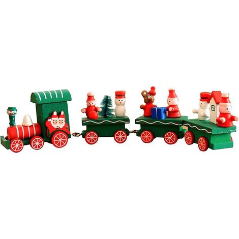 Petit train en bois pour décoration de Noël (1/5)