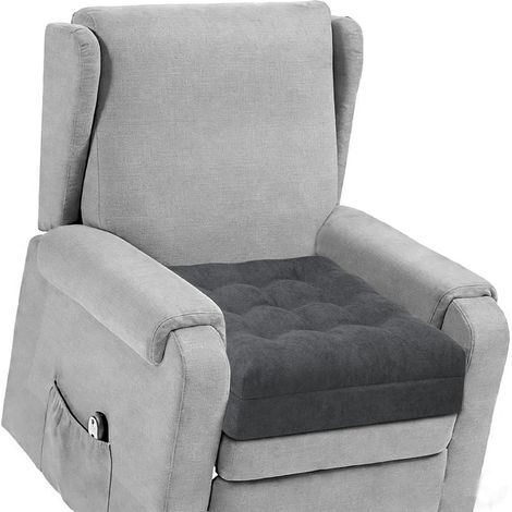 Coussin d'assise carré avec double mousse - Pour chaise et sol - 50 x 50 x 10 cm - Gris foncé (1/5)