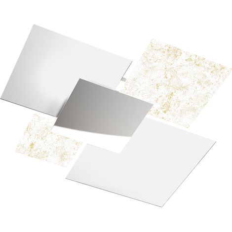 Plafonnier moderne 1088/90-FO Verre Blanc et Feuille d'Or 4xE27