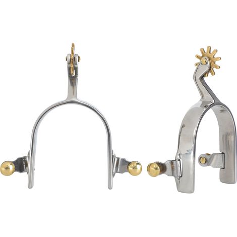 1 paire d'accessoires d'éperons unisexes en acier inoxydable, Style occidental, Type américain, ne rouille pas (1/5)