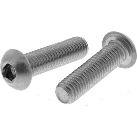 Vis à six pans creux, M8 x 30mm, tête Vis bombée à tête creuse hexagonale, en Acier Inoxydable ( Prix pour Boîte de 25 )