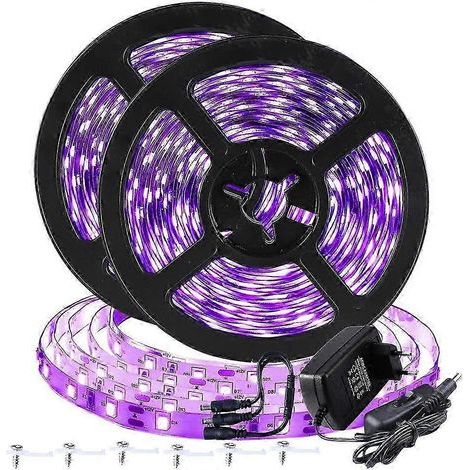 Bande LED UV de 12 m, 720 LED, idéale pour les fêtes, bars, clubs, discothèques et décorations aux couleurs néon. (1/5)