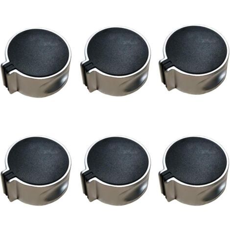 6 Stück Backofen-Herdknöpfe, Gasherdknöpfe, Gasherdknopf, Gasknopf, universeller Legierungsmodus, 45°-Schalter, schwarzer Gasknopf für die Küche zu Hause, 8 mm (1/5)