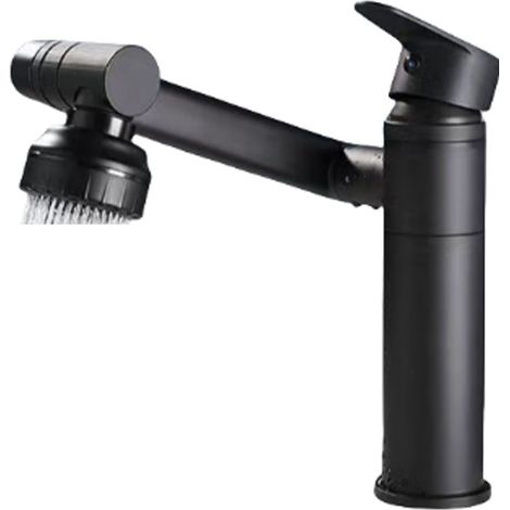 Robinet de salle de bain Lucky Cat avec eau chaude et froide, meuble vasque, robinet universel pivotant noir (1/5)