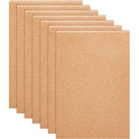 4 pièces Panneau de liège, 30x21 cm, dos adhésif, 8.5 mm épaisseur, pour décoration murale et bricolage