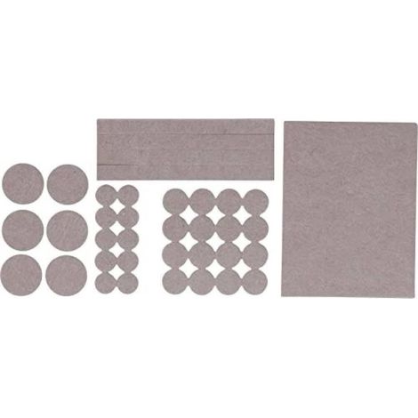 Jeu de Protections Antidérapants Beige - 38 pcs - Sécurité et Stabilité, Caoutchouc - D-Work (1/5)