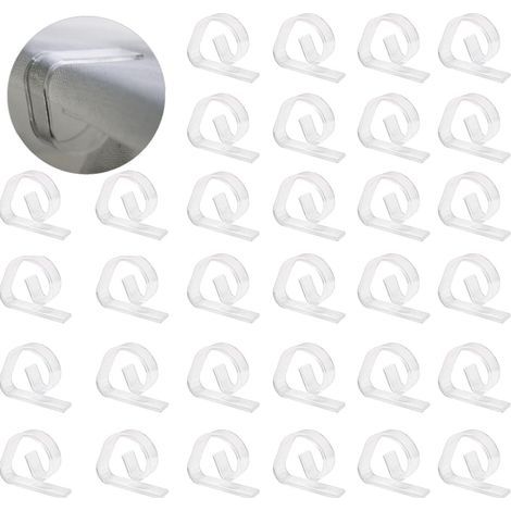 Lot de 32 pinces à nappe transparentes en plastique, coupe-vent, pour Noël, mariage, intérieur, extérieur, camping, pique-nique (1/5)