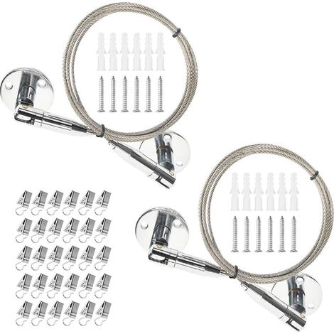 tooloflife Lot de 2 câbles suspension en acier inoxydable pour œuvres (1/5)