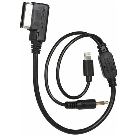 3.5mm AUX Interface Adapter with Line Fit for Audi VW MDI AMI MMI iPad iPhone 5 6S (1/5)