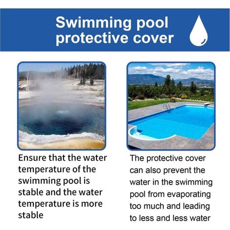 Couverture Solaire pour Piscine Rectangle 300x200cm/260x170cm - Blue - PE - Réduction Évaporation 95%