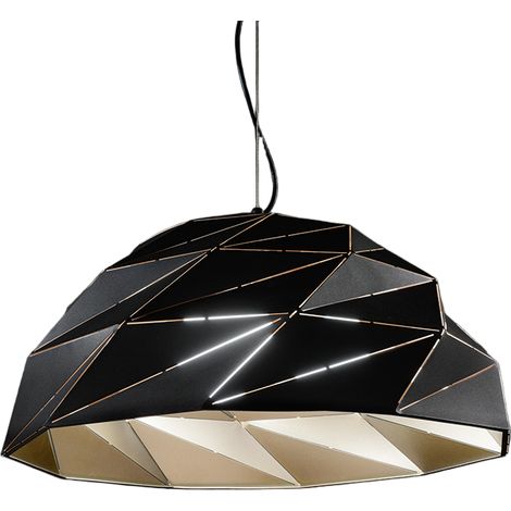 Suspension En Métal 3 Lumières E27 Noir Et Or, Design Moderne Avec Hauteur Réglable, Diamètre 56 Cm, 10S46624 Nor - Perenz, Luminaire Chic. (1/3)