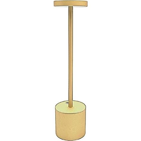 Vigor 3428730 Scilla Lampada da Tavolo LED Ricaricabile 3 W 200 lm Dimmerabile Luce Calda 3000 K Autonomia 6 h Ricarica USB colore Oro