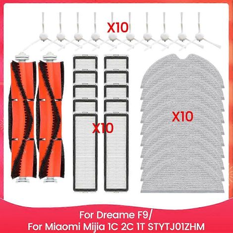 Hauptseitenbürste, Reinigungstuch, HEPA-Filter, Ersatzteil für Dreame F9/Xiaomi Mijia 1C 2C 1T STYTJ01ZHM: Ersatzteil für effiziente Reinigung. (1/5)