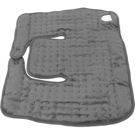 Châle chauffant électrique, couverture chauffante d'hiver à 6 niveaux de puissance, arrêt automatique, idéal pour la maison et le bureau, UE AC 220-240 V, gris (1/5)