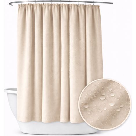 Badezimmervorhang 150x240 wasserdichter Duschvorhang für Froschtunnel, hellbeige