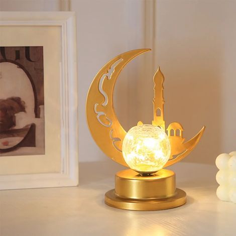 LED-Nachtlicht „Magischer Mond“, Galaxienlicht, handgefertigte 3D-Tischleuchte aus Schmiedeeisen, Dekoration für Zuhause