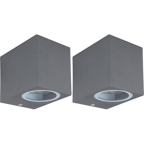 Faretto da parete per esterni luce per porta d'ingresso luce per facciate antracite applique da parete per la tua terrazza, telecomando cambia colore dimmerabile, 1x LED RGB, LxA 6x8,1 cm, set da 2 (1/5)