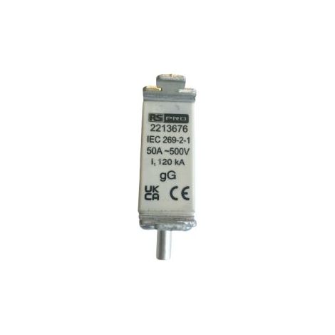 Fusible BS88 à pattes centrées 50A Fast Acting Fuse, gG NH 415V c.a. ( Prix pour Sachet de 5 )