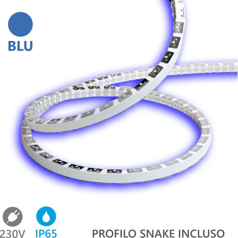 Bande Led Flexible 20M 230V 12W/M Lumière Bleue Ip65 Silicone Résistante Éclairage Professionnel Haute Efficacité Intérieur Extérieur 20 M (1/5)