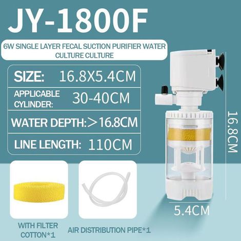 Filtre Pour Aquarium - Pompe De Filtration Avec Aération Intégrée - Pour Nettoyage Du Fond Et De L'Eau - 220-240 V - 50/60 Hz (1/5)