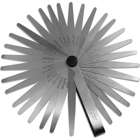 32-Blatt-Stahldickenmesser – Doppelte metrische und imperiale Markierungen – Messwerkzeug zur Messung der Breite oder Dicke von Spalten (1/5)