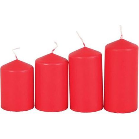 Adventskerzen rot 4er Stumpenkerzen Weihnachtskerze Stufenkerzen Stumpen Kerze