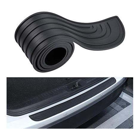 BRAVIX Protection Pare Choc Voiture,90cm x 7cm Protection de Seuil de Chargement en Caoutchouc, Protecteur Pare-Chocs Arrière Autocollante,Compatible avec la Plupart des Voitures (1/5)