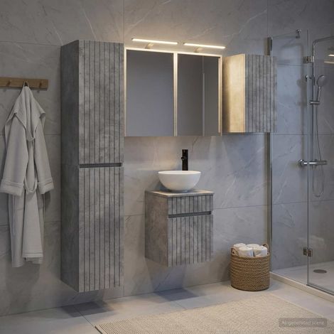 vidaXL Bathroom Cabinet Set 5 pcs Concrete Grey Engineered Wood (1/5)
