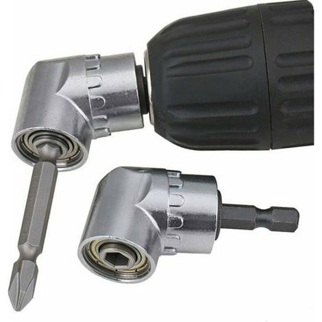 Tournevis Porte-Adaptateur - 105 Degres - 6 Pans - Compatible Visseuse Hexagonale 1/4 Pouces - 14 Accessoires (1/4)