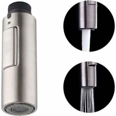 Bec de robinet de cuisine de remplacement, tête de robinet amovible universelle G1/2 en acier inoxydable 304 brossé