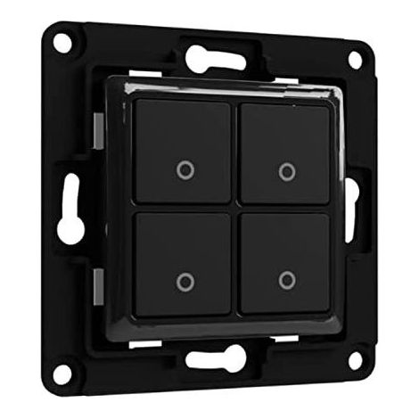 Interrupteur mural 4x noir – Compatible Smart Home – Intégration Alexa et Google Home – Installation facile dans espaces réduits – Shelly (1/5)