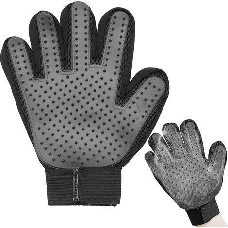 1 Pièces Gant Chat Brossage,Gant Brosse Chat,Gant Poil Chat,Gant pour Chat,Gant De Brosse De Toilettage,Gants De Toilettage pour Animaux,Gant Toilettage pour Chat, Chien, Lapin et Cheval,Noir (1/5)