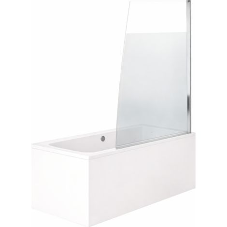 Bañera recta acrílica Elise de 170 x 75 cm + mampara de baño recta + faldón de esquina + desagüe
