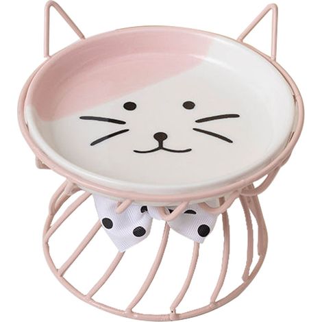Gamelles surélevées pour chats avec support métallique antidérapant, bols pour eau et nourriture surélevés.