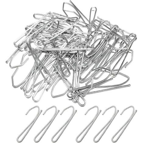 Ganci metallici per tende – Confezione da 100, ideali per tende a pieghe, porte e box doccia.