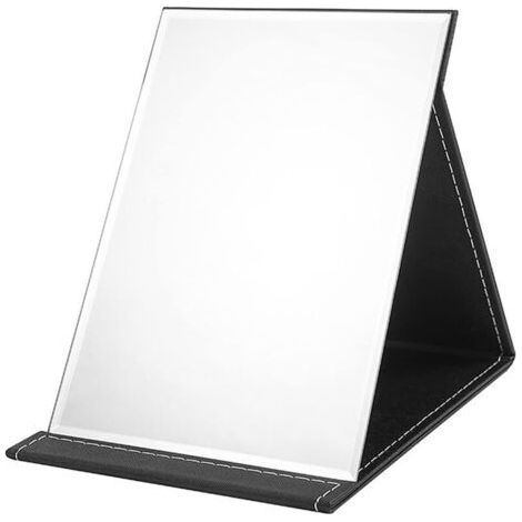 Miroir de Maquillage Pliant Miroir Voyage Miroirs de Poche Pliable Portable avec Housse Rembourrée en Cuir PU Noir Miroirs de Table pour Coiffeuse Chambre Salle De Bain Bureau Camping (1/5)