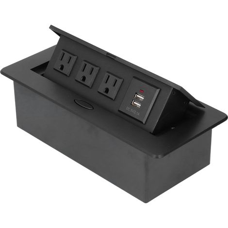 Prise murale encastrable avec double port USB, chargeur intégré, norme américaine AC250V 10A, 2 sockets, pour cuisine ou bureau, installation facile (1/5)