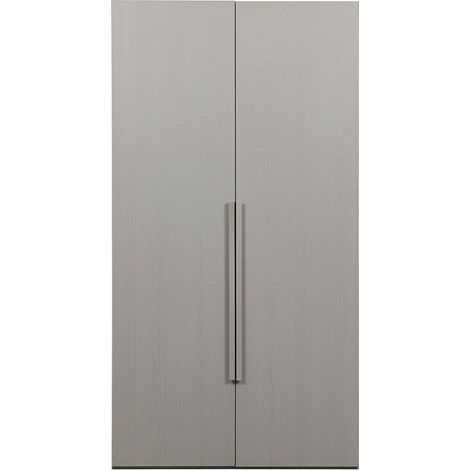 Armoire dressing 2 portes en bois FSC gris MAGBY