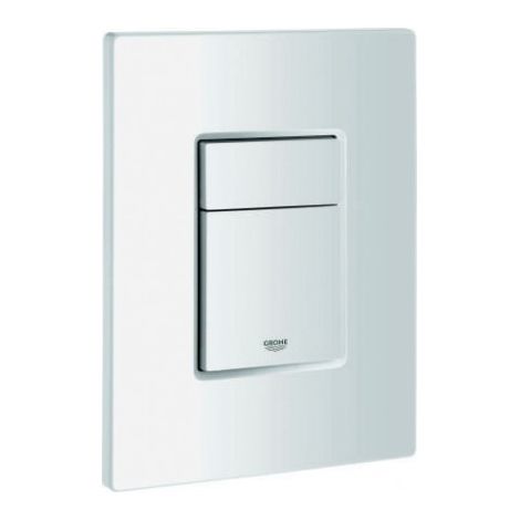 Plaque de couverture 42371 avec bouton-poussoir blanc alpin (1/3)