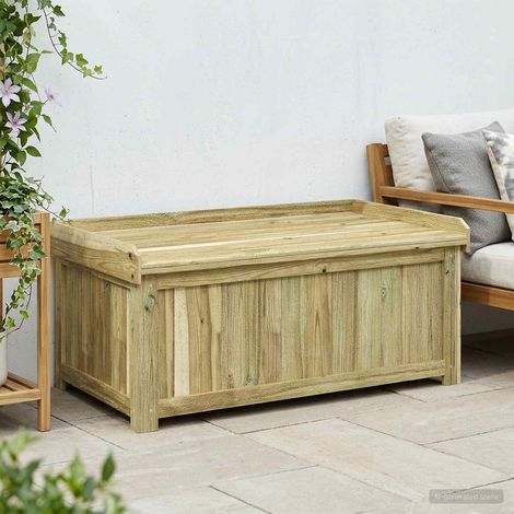vidaXL Coffre à coussins d'extérieur Bois de pin imprégné (1/5)