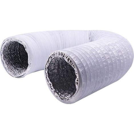 150 mm x 6 m flexibler Aluminium-PVC-Abluftschlauch - Belüftungsschlauch für Dunstabzugshauben, Klimaanlagen, Wäschetrockner (ø150 mm 6 m, Weiß) (1/5)