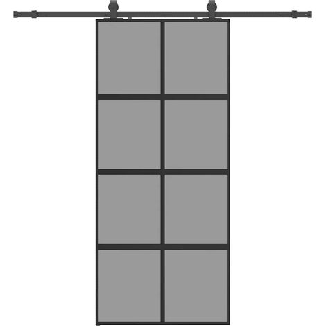 Maison Exclusive - Schiebetür mit Beschlag Schwarz 90x205 cm Hart