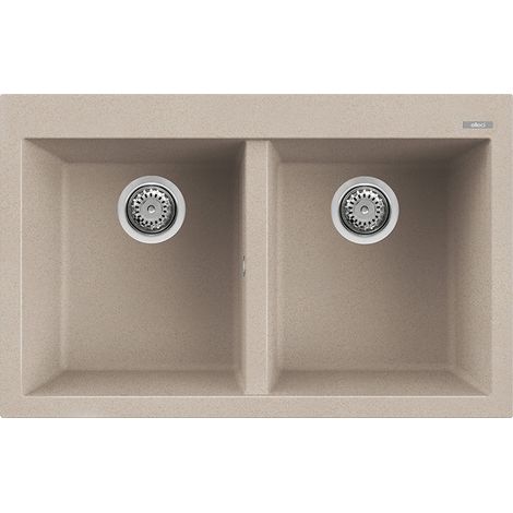 Lavello Elleci Incasso 2 vasche 79x50 Quadra 350 Granitek Avena LGQ35051 (1/3)