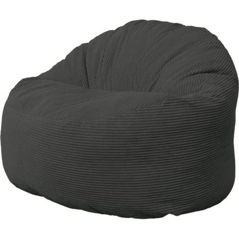 Pouf Velours Côtelé épais - 100cm Gris foncé Bananair