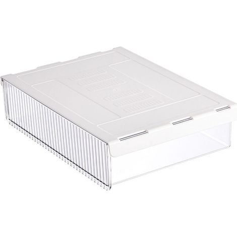 Tiroir coulissant transparent invisible sous bureau 21x6x17cm, range-organiseur de taille moyenne monté sous table (1/5)