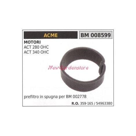 Filtro aria ACME motore rasaerba tosaerba ACT 280 OHC ACT 340 OHC 008599
