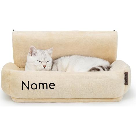 1 - Lit Radiateur Chat - Hamac Chauffant - Peluche Douce Lavable - Crochets Métalliques - Pour Chaton et Adulte - Beige - 55x36x26 cm (1/5)